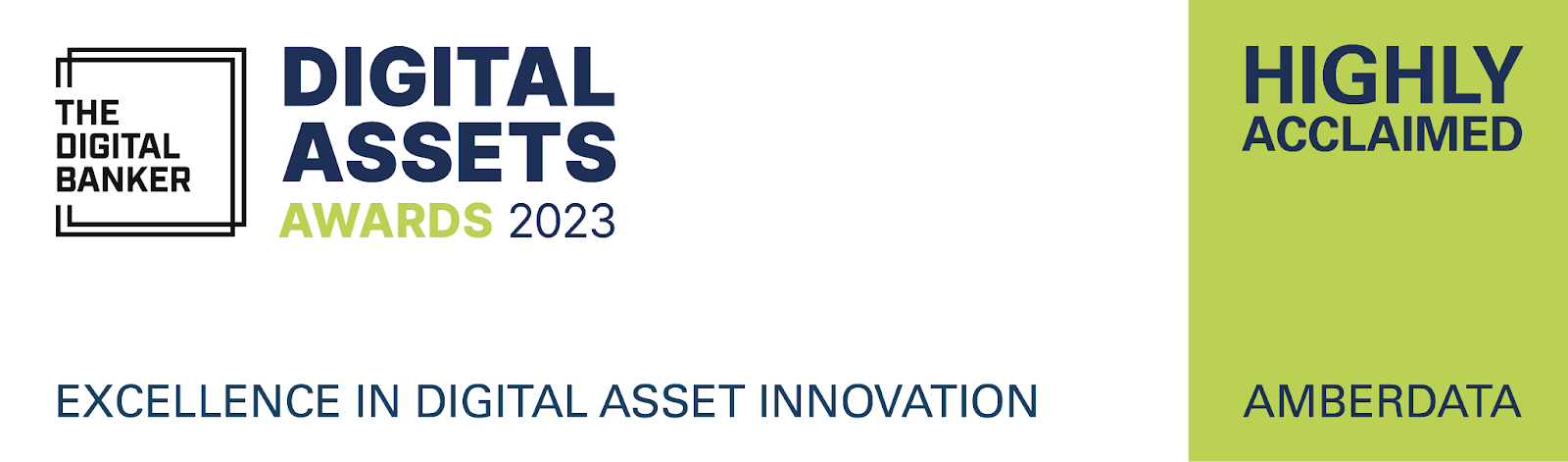 Digital Assets Awards 2023 Excellance in digital asset innvovation - amberdata