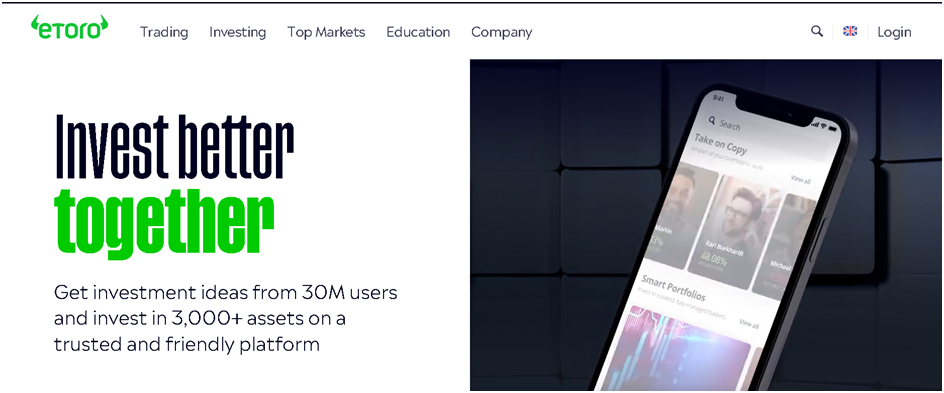 eToro trading platform.