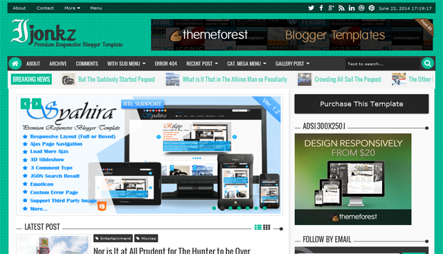 Top 5 most popular blogger theme of MKRdezign