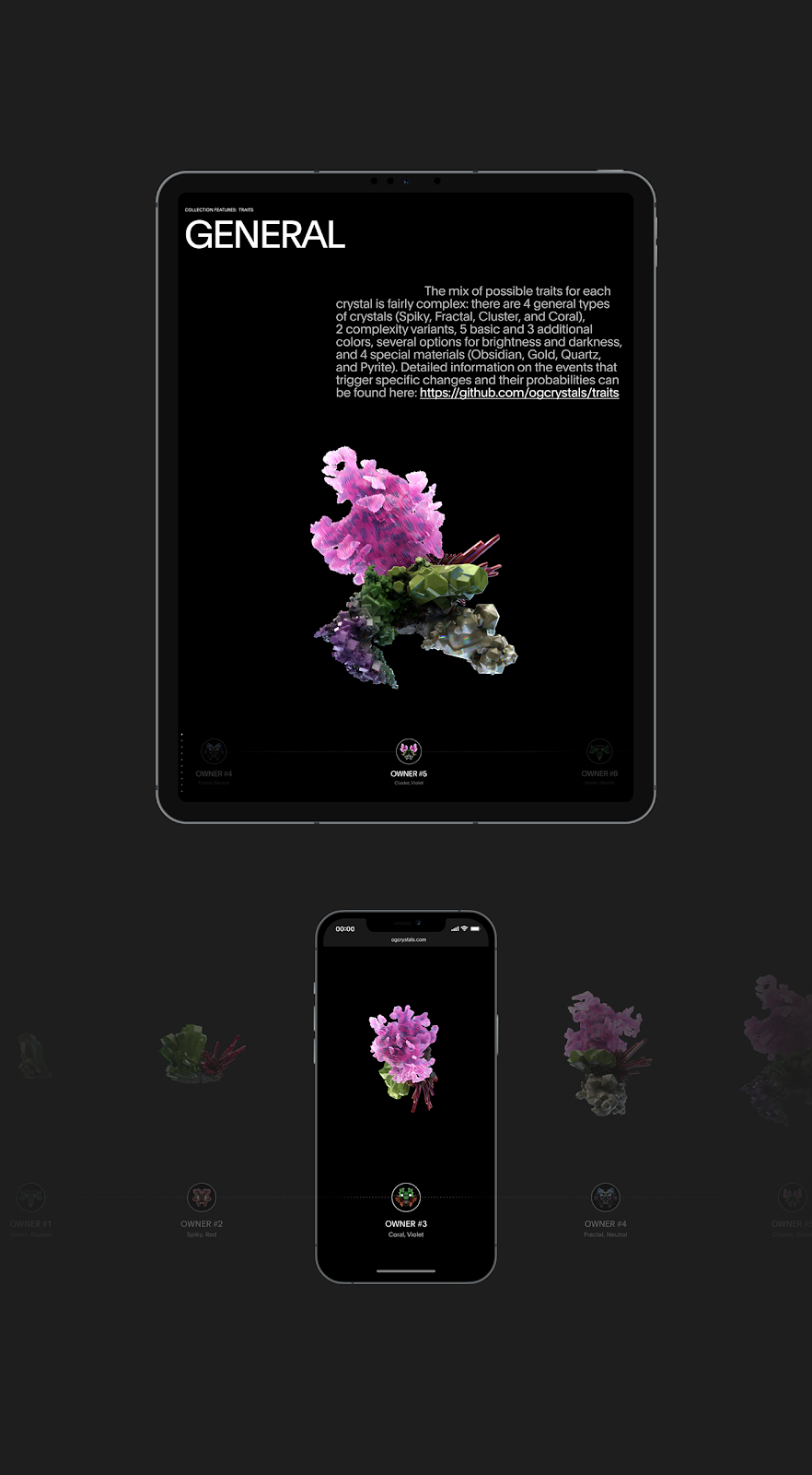 3D crystal Digital Art  Dynamic generative nft UI/UX Web Design  augmented reality sculpture