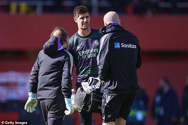 Goalkeeper Thibaut Courtois missed the game after picking up an injury in the warm-up