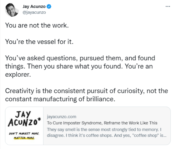 Jay Acunzo's twitter podcast marketing strategy
