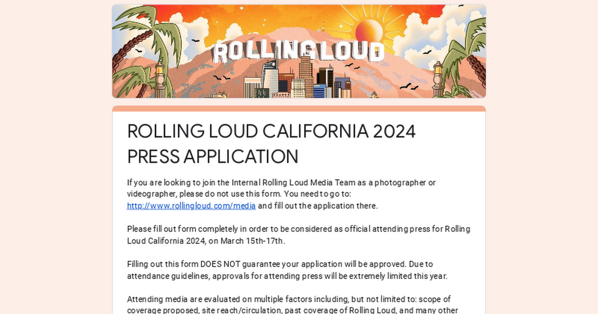 ROLLING LOUD CALIFORNIA 2024 PRESS APPLICATION