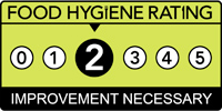 Alfresco! Food hygiene rating is '2': Improvement necessary