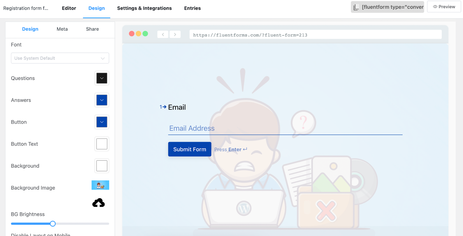 conversion forms, editor