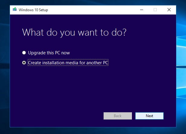 Run the Windows 10 Media Creation Tool