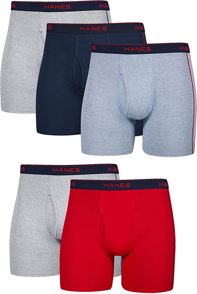 Hanes Men's Underwear Boxer Briefs Pack, Cool Dri Moisture-Wicking Underwear, Cotton No-Ride-Up Underwear for Men, 5-Pack