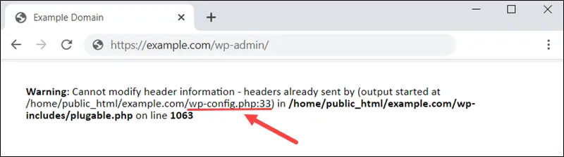  cannot modify header information - headers already sent by warning