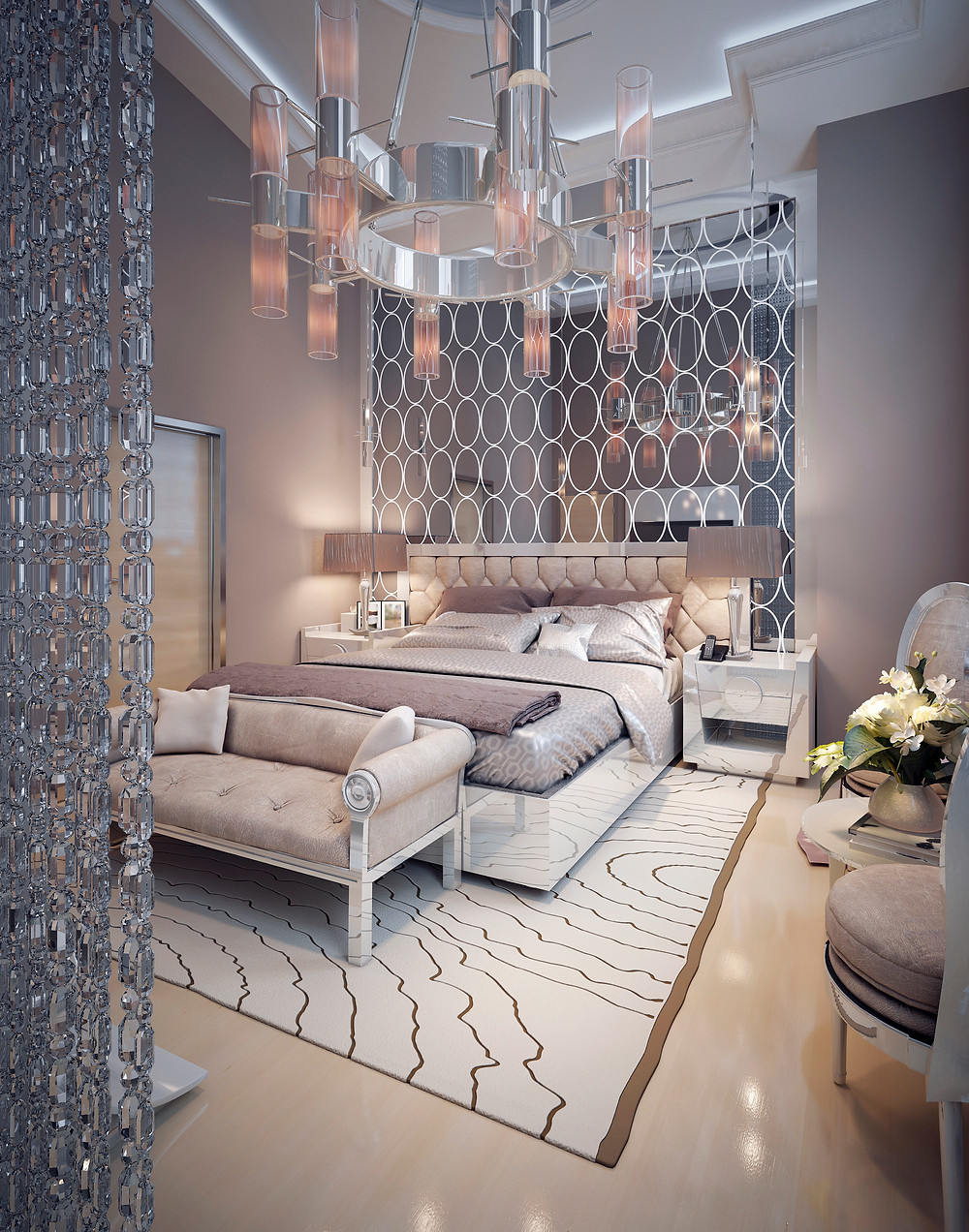 Silver Glam bedroom ideas