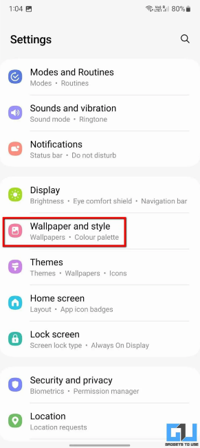 Step 1 of how to remove Glance from lock screen