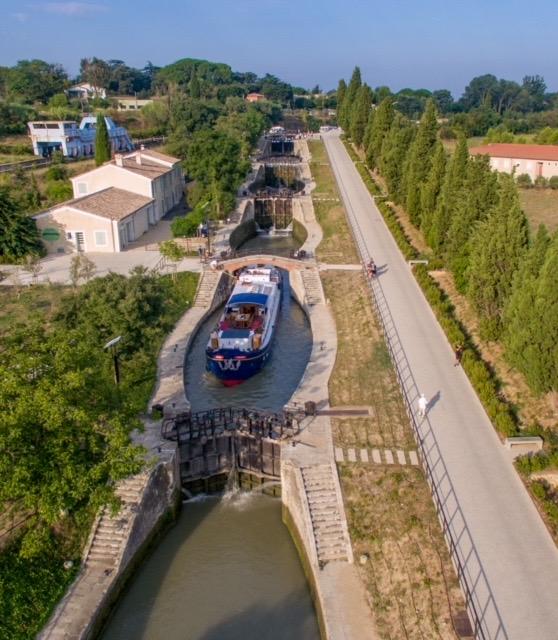 Anjodi on the famous Fonserannes Locks.
