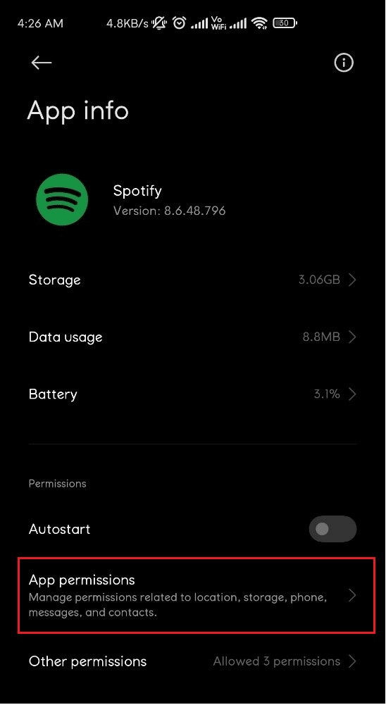 give full permissions to spotify to solve no internet connection issue