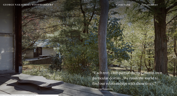 george nakashima woordworkers best website design award winner 2019