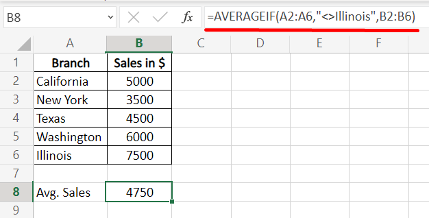 AVERAGEIF function to skip a value and calculate the average