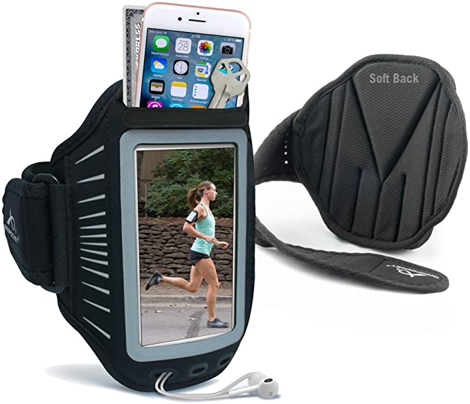Armpocket Racer Ultra Thin Phone Armband, Fits iPhone 8/7/6, Google Pixel, or Phones up to 5.5"