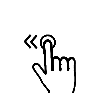 Hand icon with arrow pointing left.