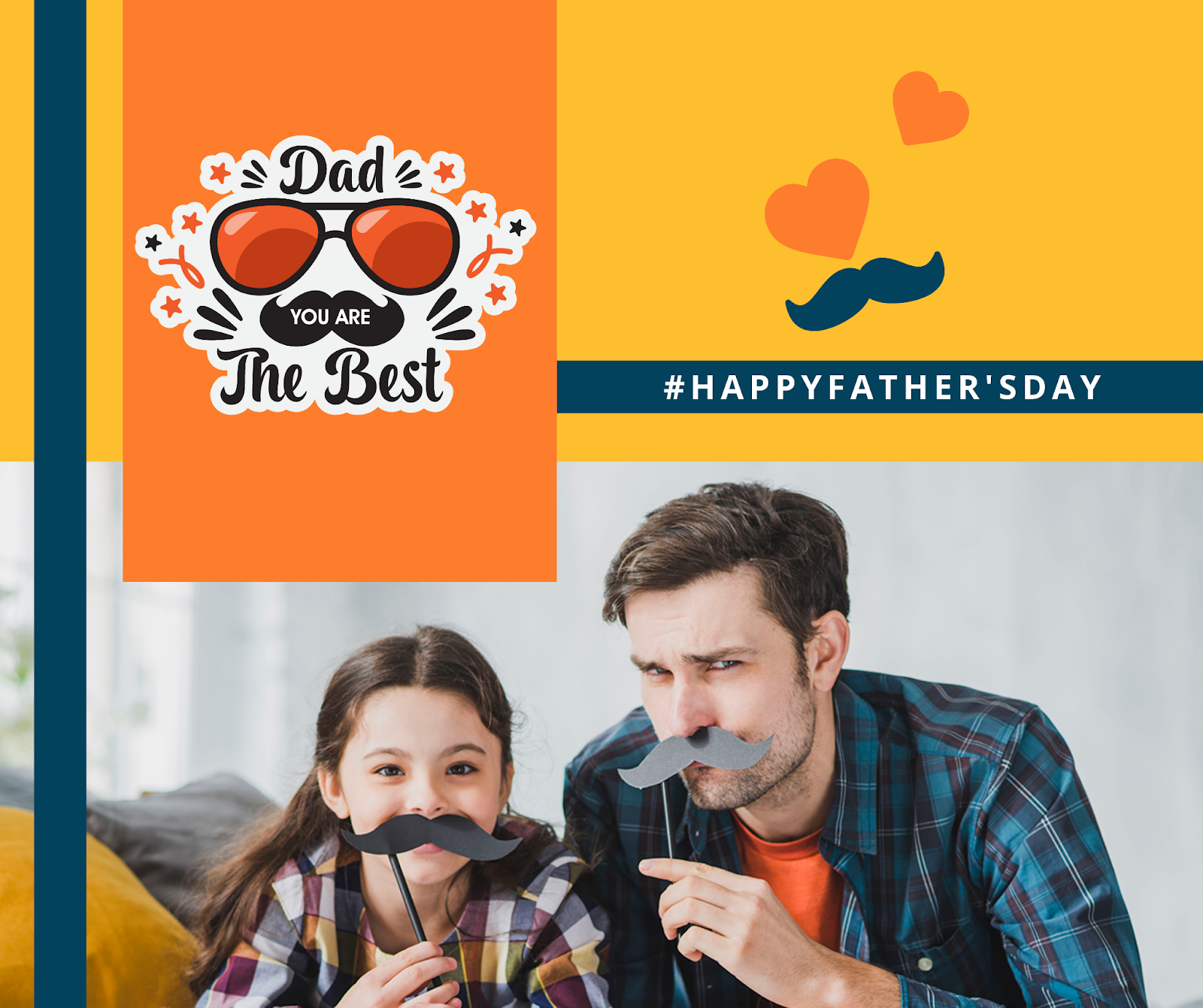 Facebook Post designed with Father's Day Sticker