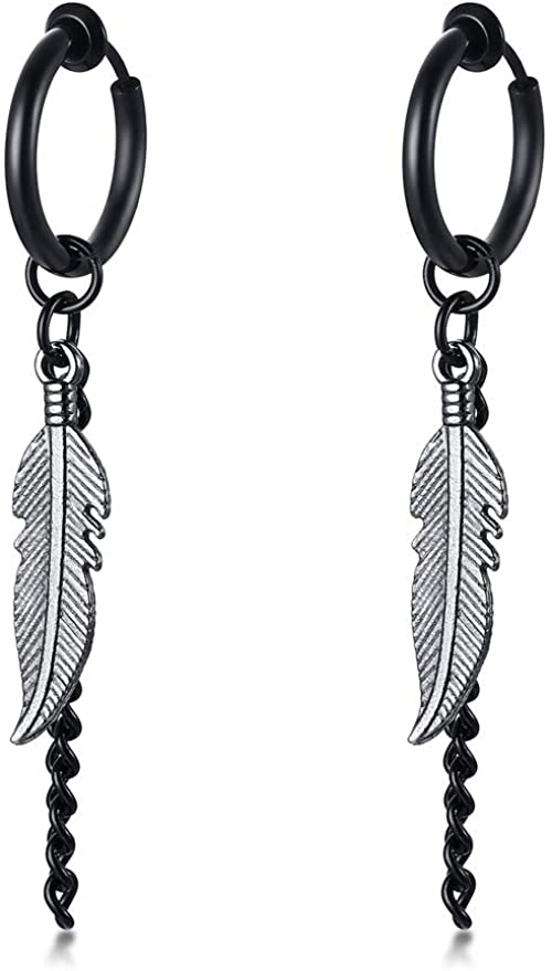 VNOX Vintage Feather Earrings is our last product on the list. - Amazon - fake earrings for men
