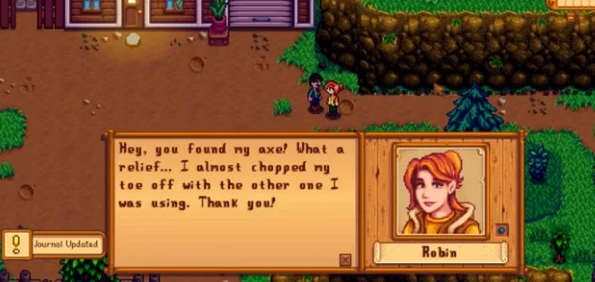 Robin being grateful for finding her Lost Axe