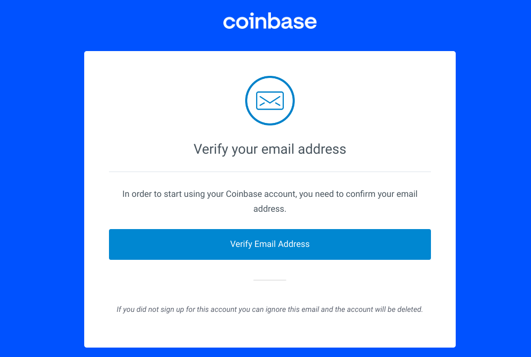Coinbase verify email screenshot