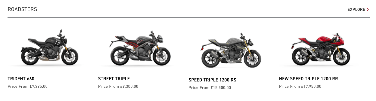 motos triumph roadsters