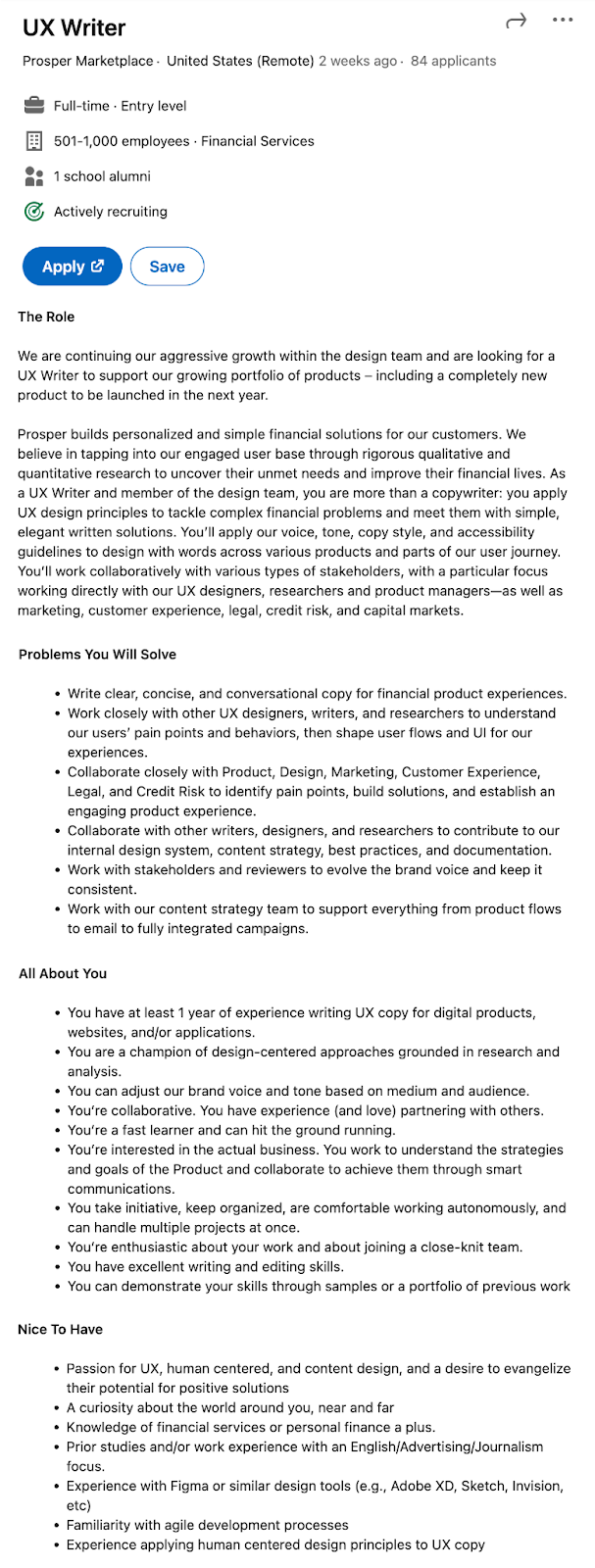 ux writer job description