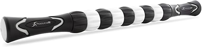 Prosource Fit Massage Stick Roller, 18” Handheld, Portable Self-Myofascial Release Tool for Relief from Muscle Pain/Cramps in Calves, Shins, Thighs and Back