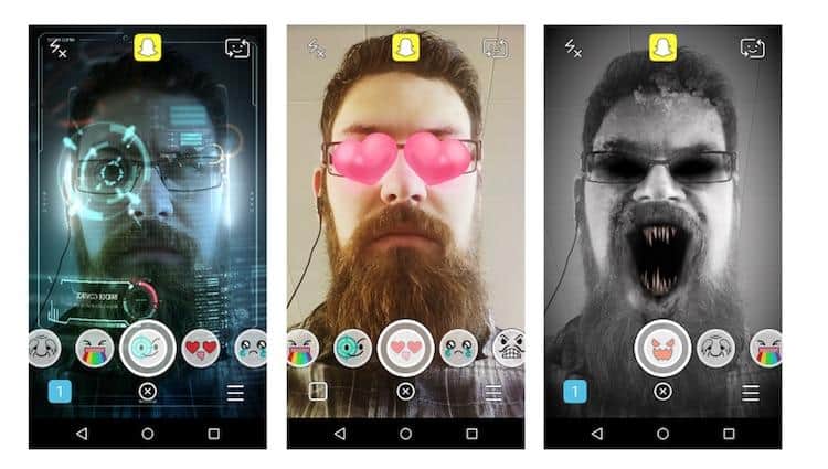 Filtres de réalité augmentée Snapchat