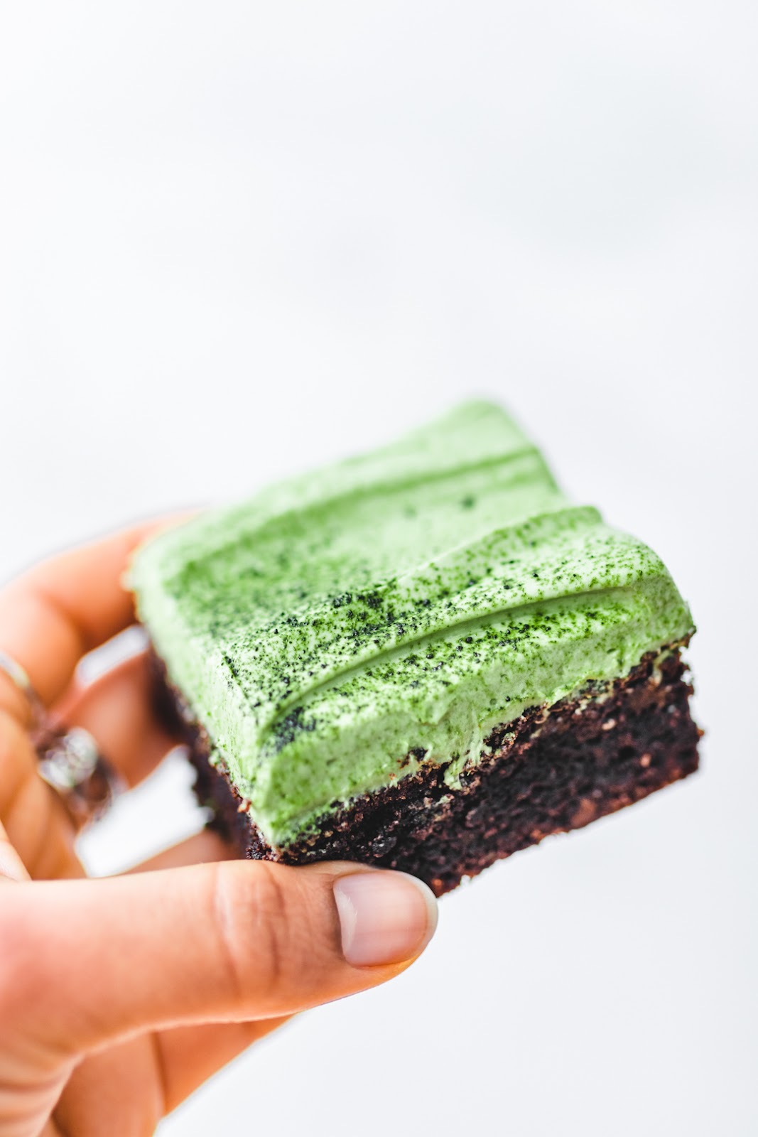 Mint Matcha Brownies made with Almond Flour Baking Mix Brownies