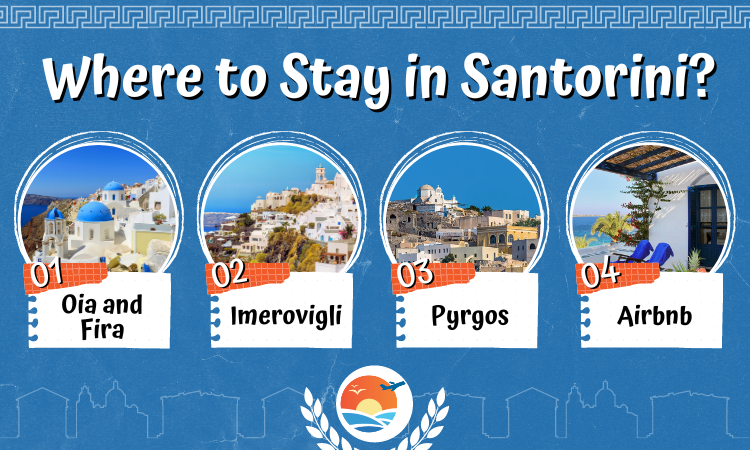 infographics on where to stay in santorini