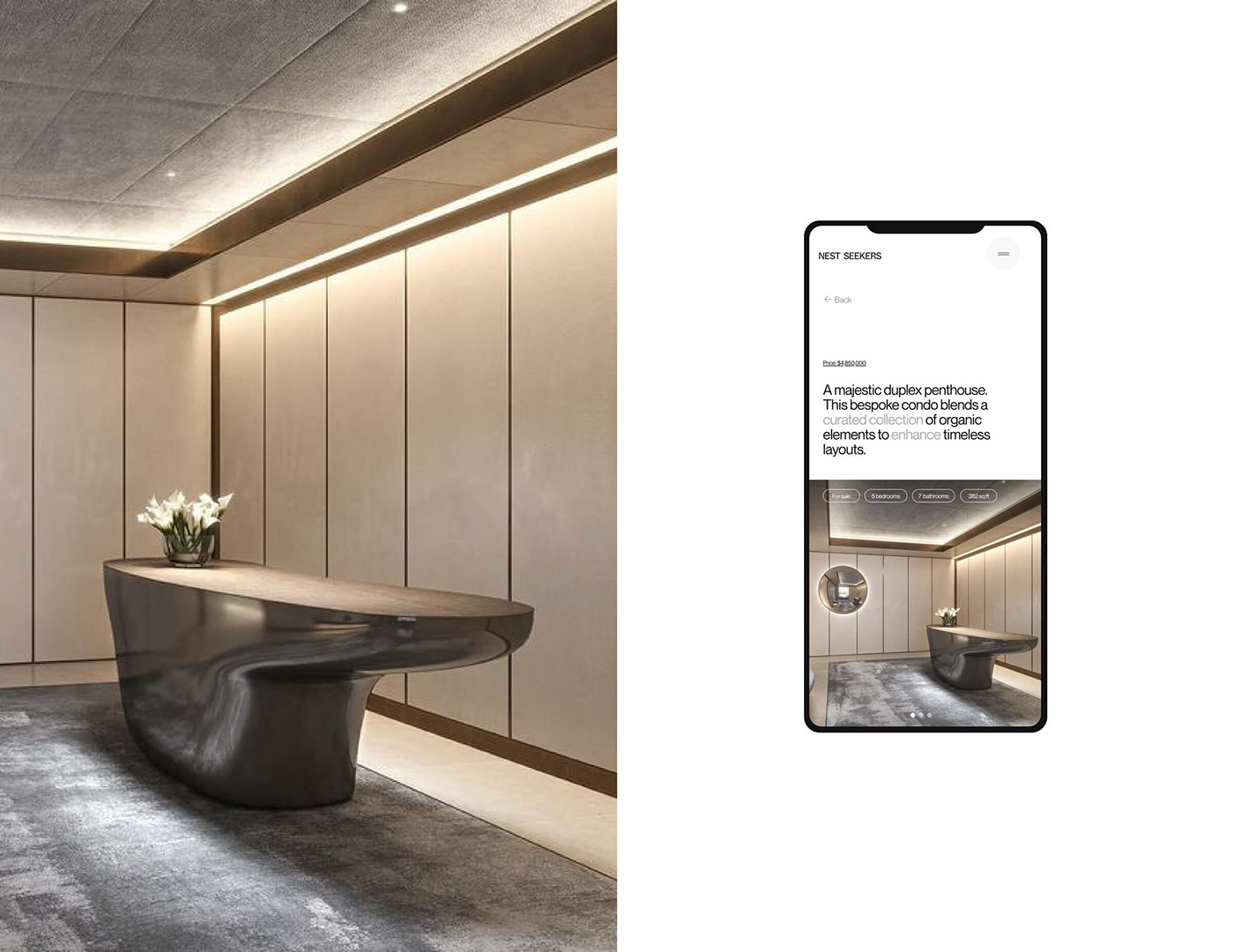 art direction  luxury portfolio real estate UI UI/UX ux Webdesign Website aiga