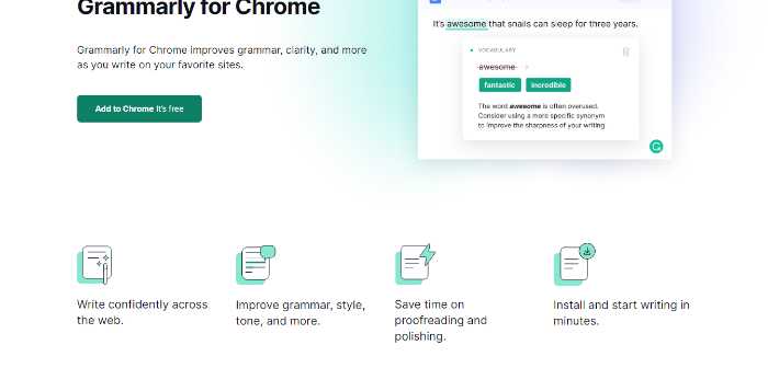 Best Gmail Extensions; Grammarly for chrome 