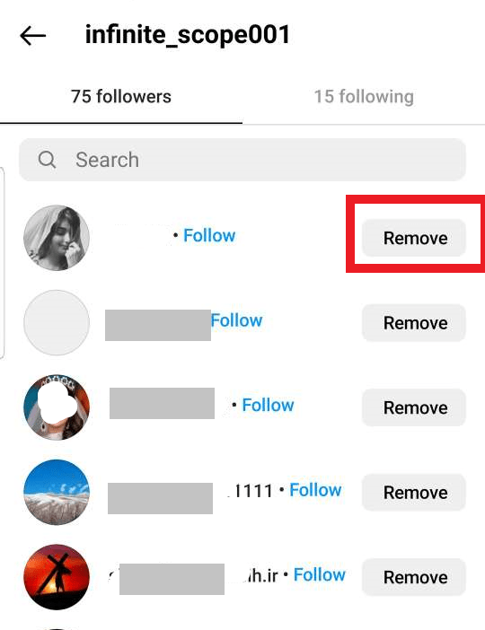 Remove User from your followers list