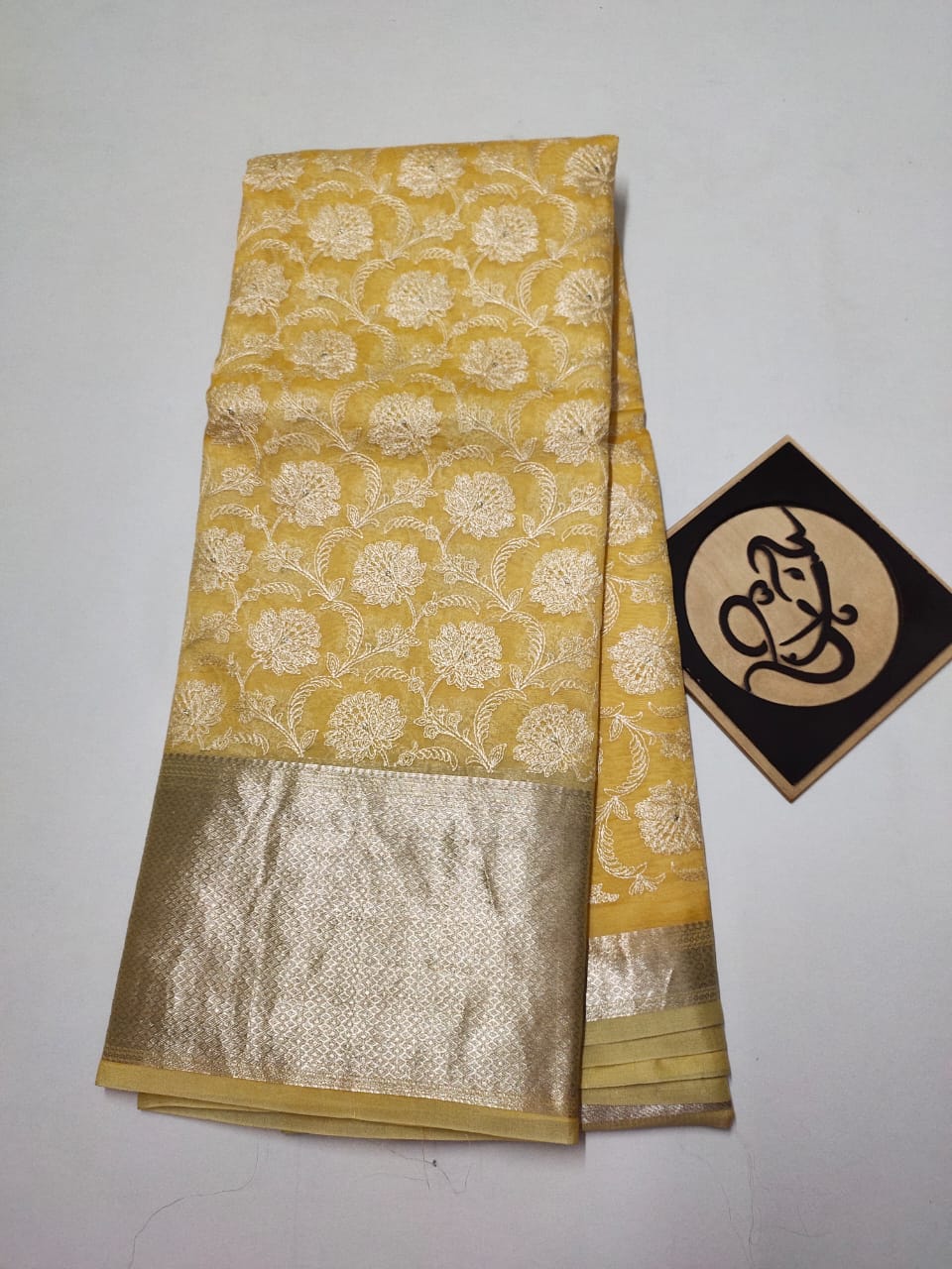 Pure Beneras Kora by Kora with beautiful thread work sarees