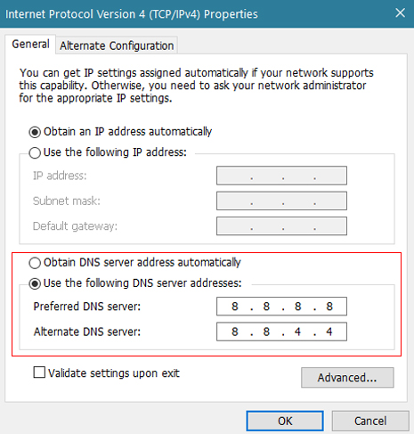 Set DNS Server manually