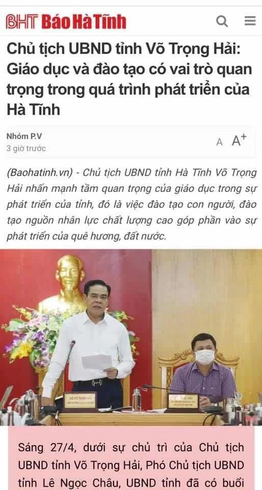 BÀI TOÁN GIÁO DỤC HÀ TĨNH 