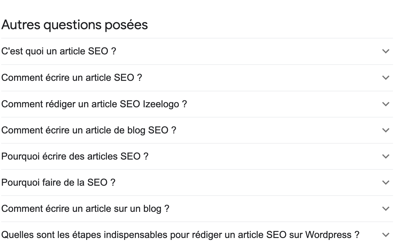 People also ask pour des idées d'articles SEO