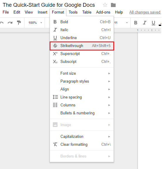 google-docs-strikethrough