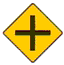 Traffic warning sign Crossroads