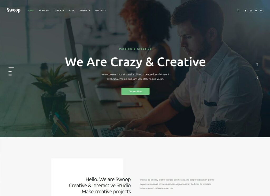 serangan |  Tema WordPress untuk studio web dan agensi kreatif