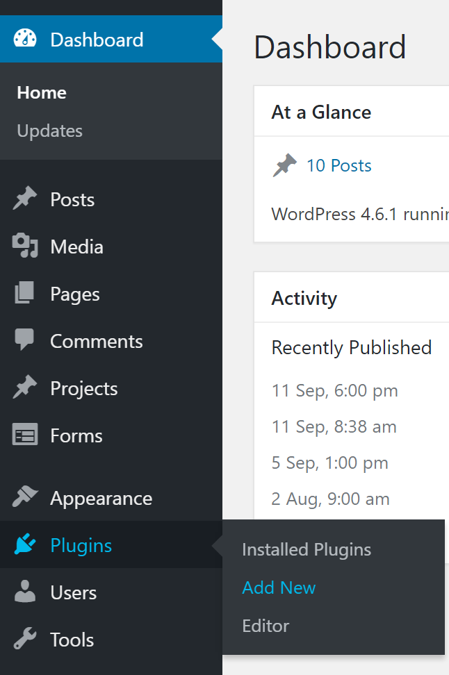 Wordpress Plugin Dashboard