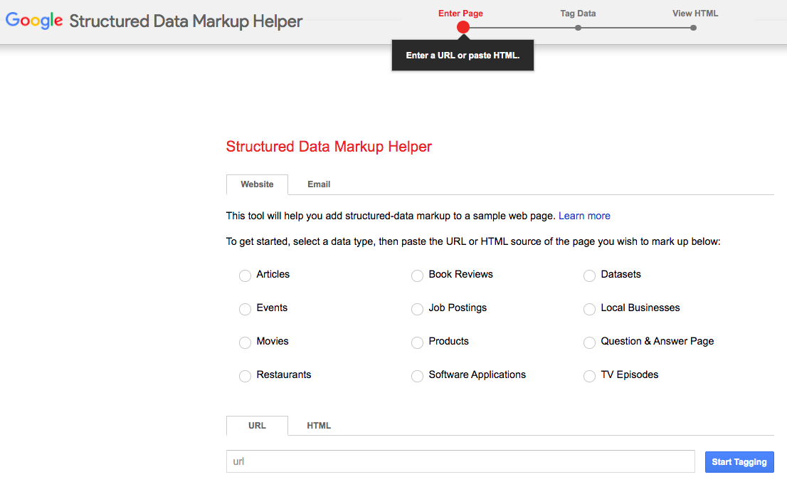 google structured data marker