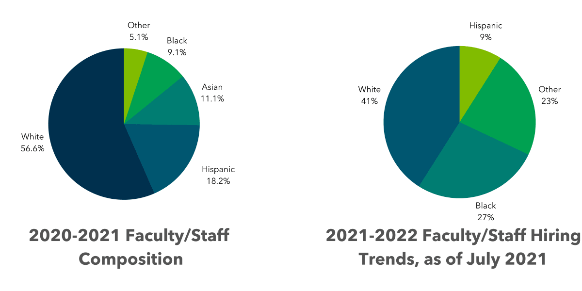 Hiring trends for faculty and staff, updated July 2021