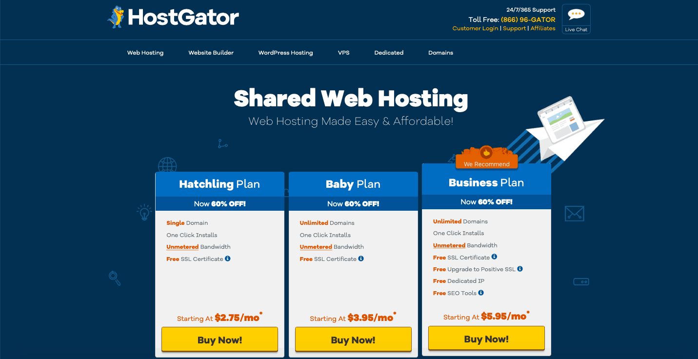 Hébergement Web mutualisé HostGator