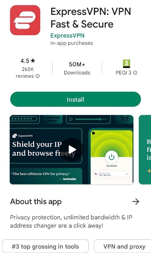 ExpressVPN mobile app