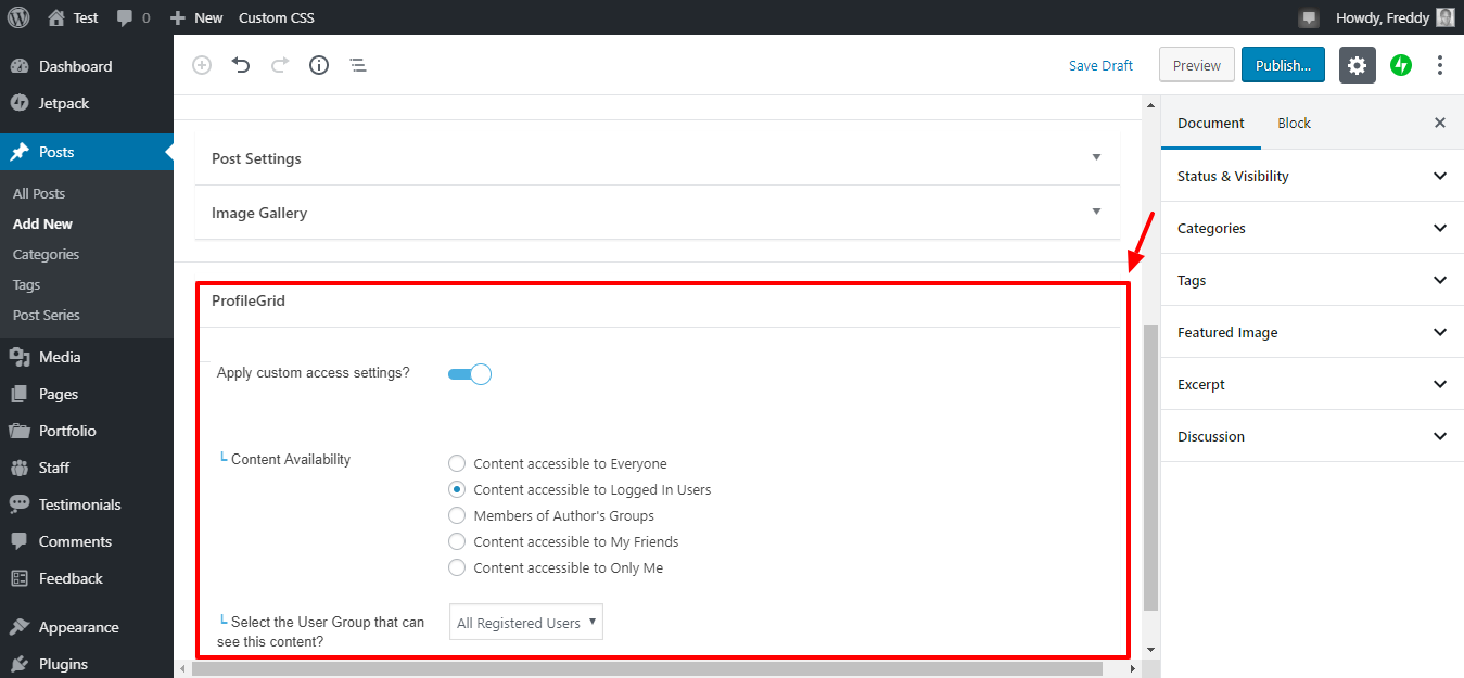 restrições de conteúdo do perfil