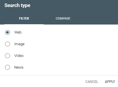 Search Console Filter by Search Type