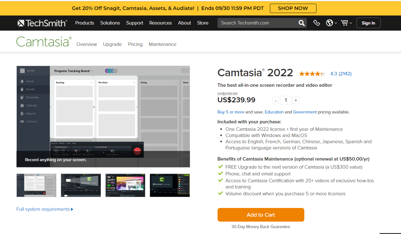 Best Free Video Capture Software: Camtasia 