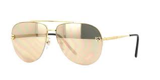 Cartier Panthere Pilot CT0065S 002 Smooth Champagne Golden Finish  Sunglasses | Pretavoir