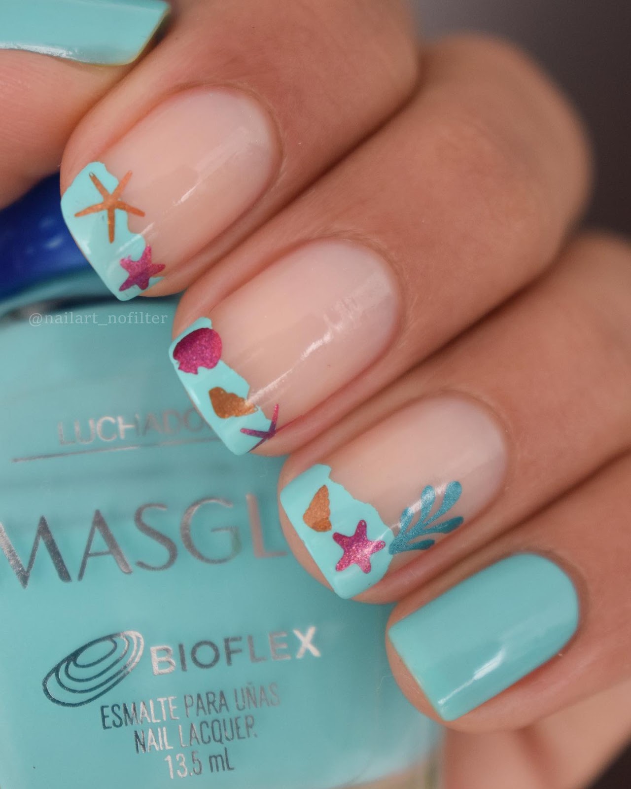 Blue Starfish Cute Nails